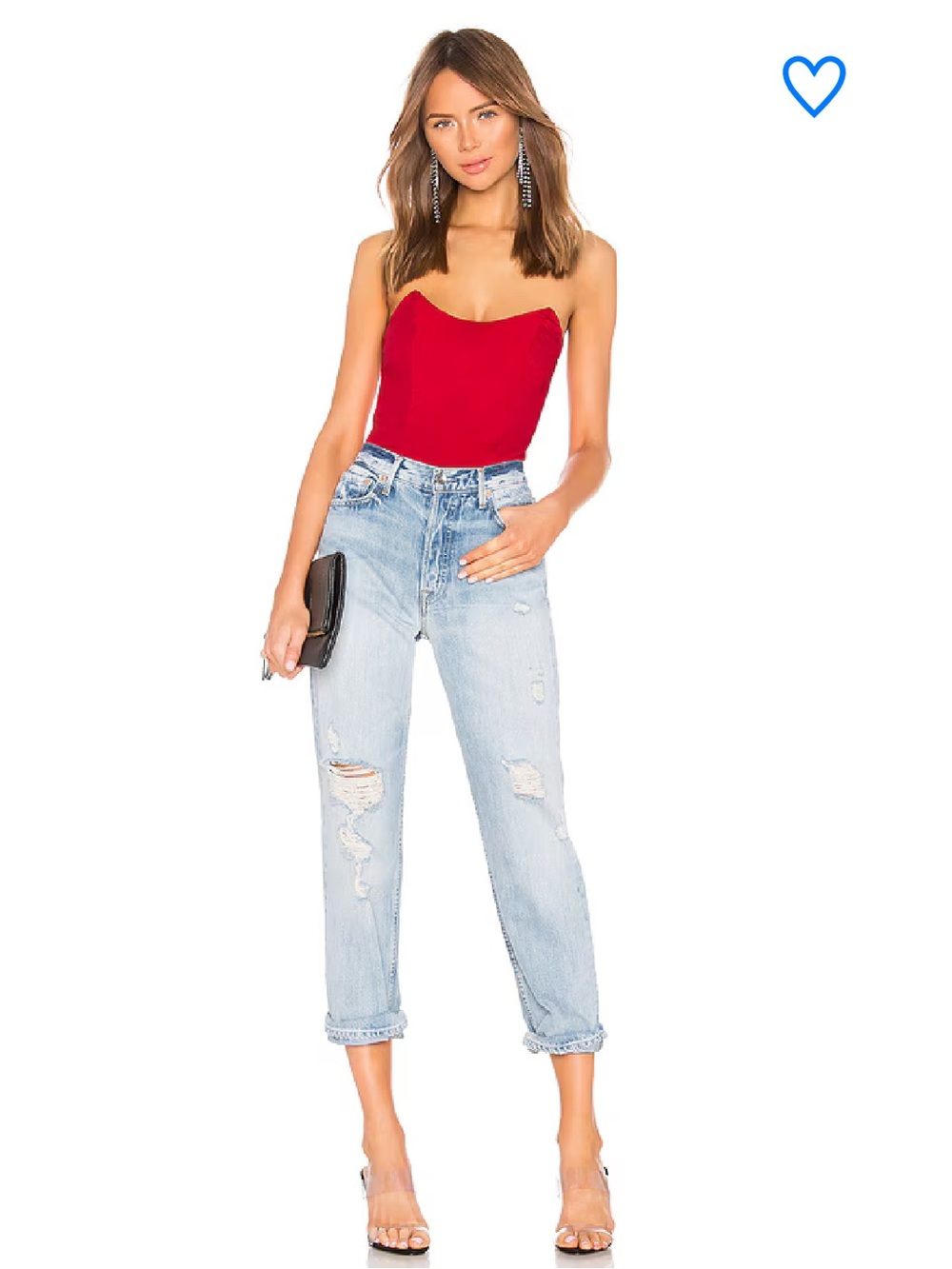 Superdown Stevie Sweetheart Bodysuit Small